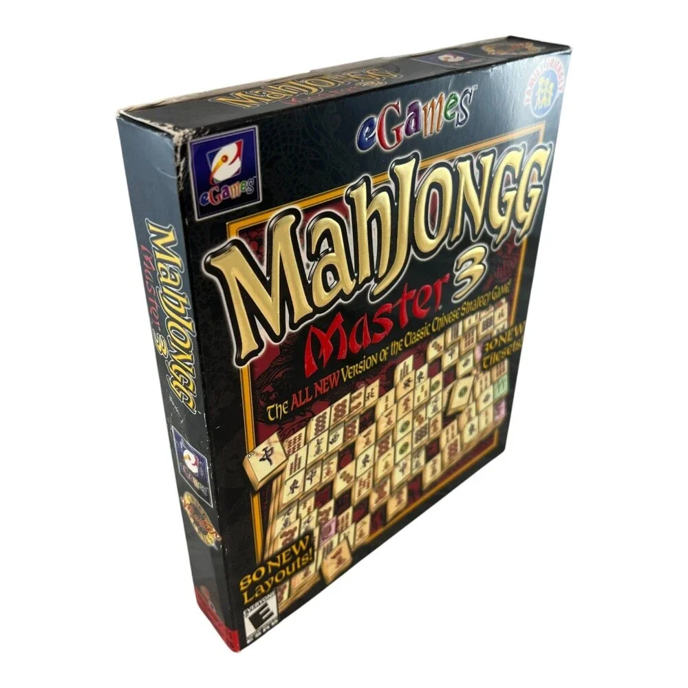 Mahjongg Master 3 PC CD-ROM Sealed 2001 eGames 5 Games